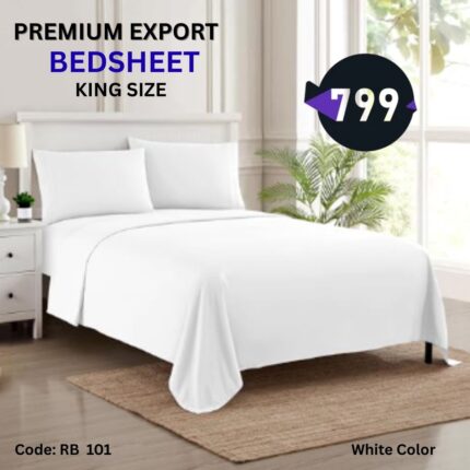 White Bedsheet Set ( King Size)
