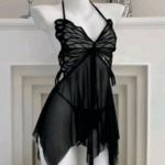 Black Mesh Pajama Dress