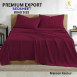 Maroon Bedsheet Set (King Size) (S15)