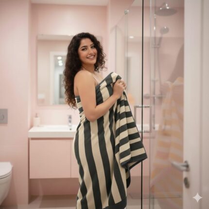 Bath Sheet Towel Black Step