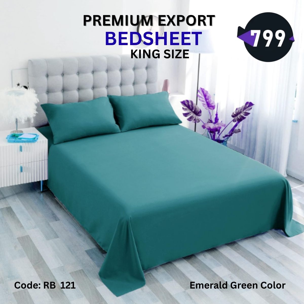 21 Green Bedsheet Set 3 Pcs - Image 1