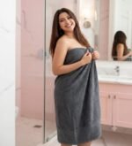 Grey Bath Sheet Towel (S11) - Image 2
