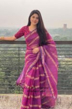 Block Print Sharee with Blouse - Image 4