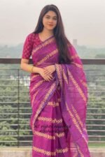 Block Print Sharee with Blouse - Image 3