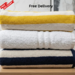 3 Pcs Bath Sheet Big Size Towel – Super Soft 100% Cotton Towel