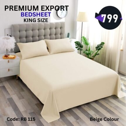 Beige Colour Bedsheet Set ( King Size)