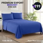 Royal Blue Bedsheet Set ( King Size)