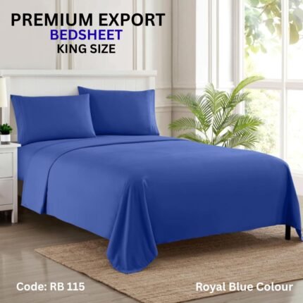 Royal Blue Bedsheet Set ( King Size)