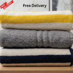 3 Pcs Bath Sheet Big Size Towel – Super Soft 100% Cotton Towel