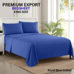 Royal Blue Bedsheet Set ( King Size) (S11)