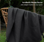 Woffel Blanket (King Size)Black Colour - Image 4
