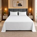 Premium Stripe Bedsheet White
